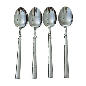 Set of 4 Oneida Tortola Oval Soup Spoons Forged Stainless Steel
